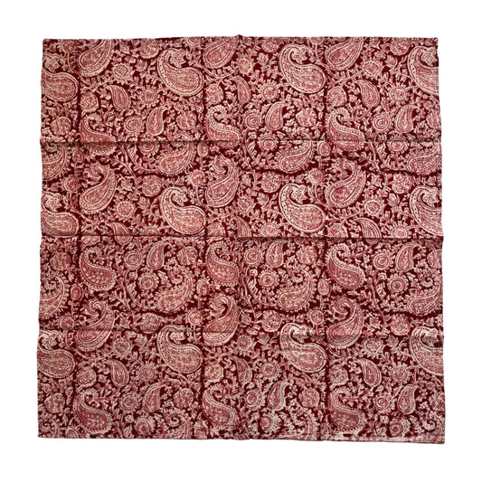 Pañuelo Kamala - Kalamkari paisley burdeos