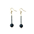 Pendientes Vita Gris - jade gris y metal dorado