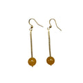 Pendientes Vita Ámbar - jade naranja con varilla dorada