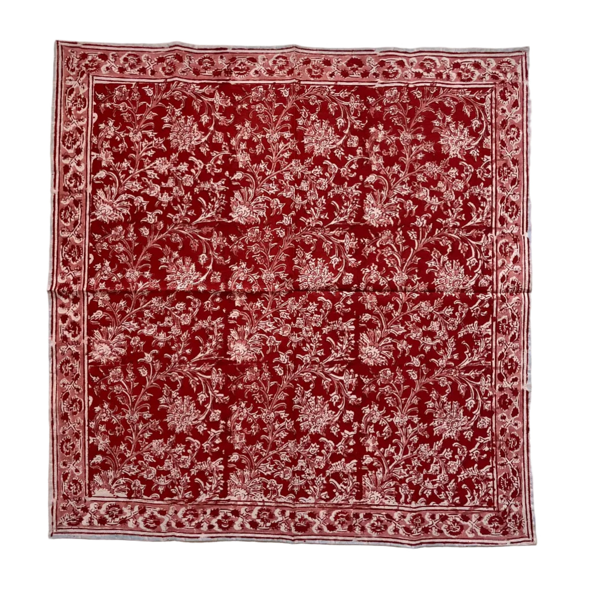 Pañuelo Sita - Kalamkari floral rojo carmísí
