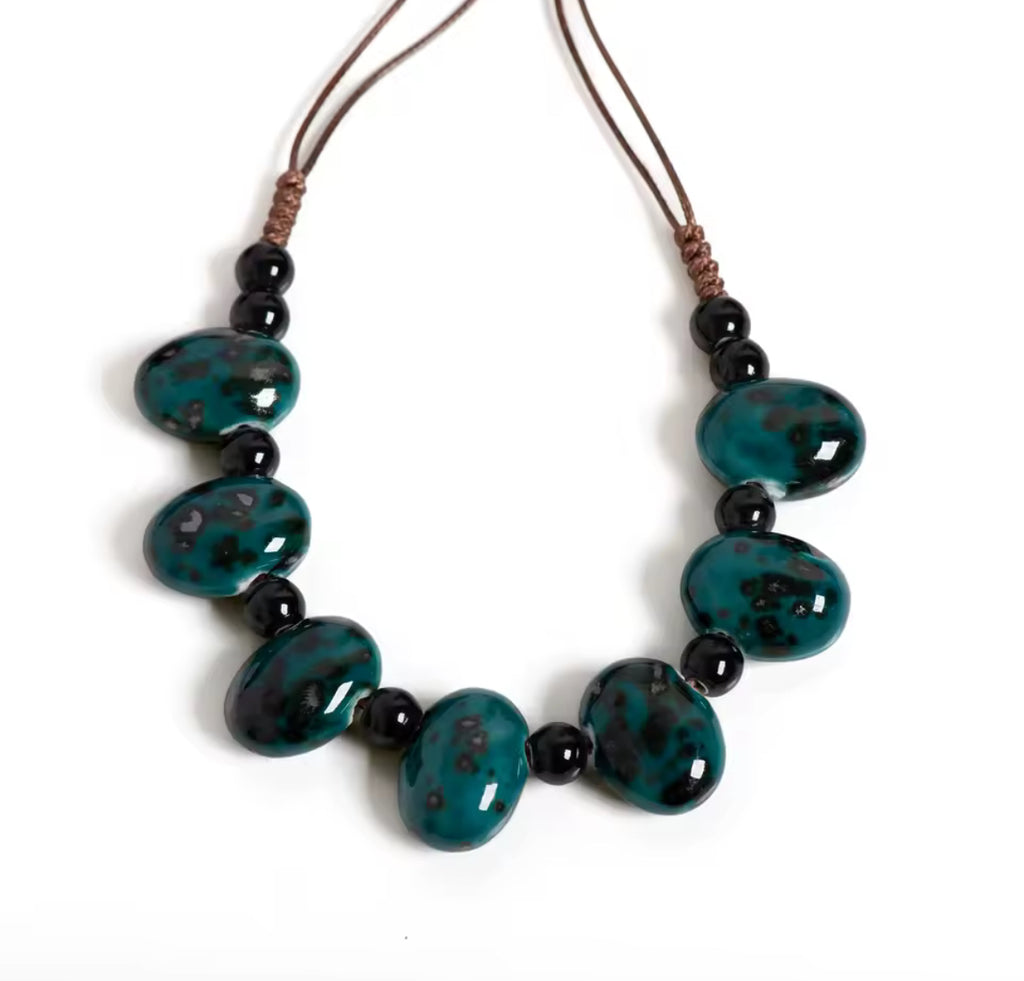 Collar Creta turquesa jaspeado