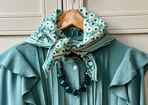 Collar Creta turquesa jaspeado